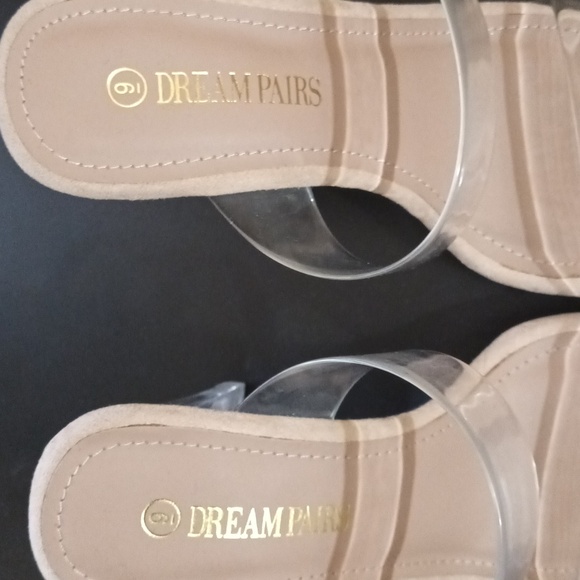 New Women's Dream Pairs Clear Slip On Heels - Picture 5 of 6